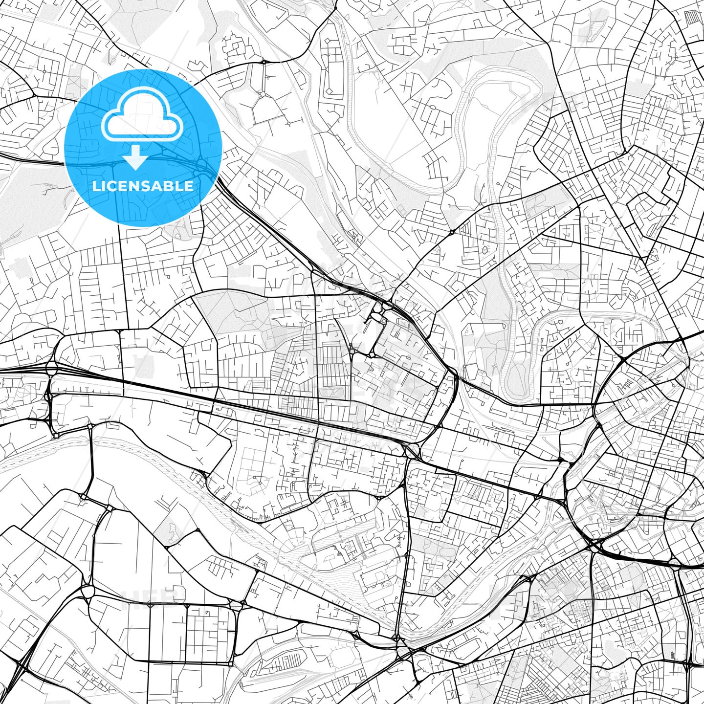 Vector PDF map of Salford, England