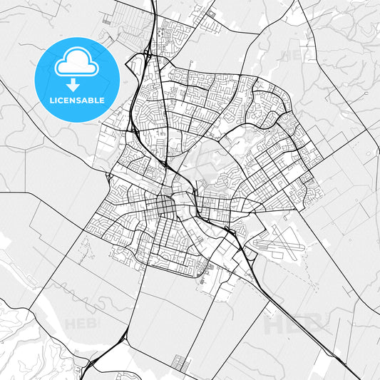 Vector PDF map of Salinas, California, United States