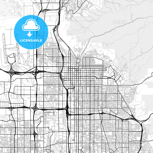 Vector PDF map of Salt Lake City, Utah, United States