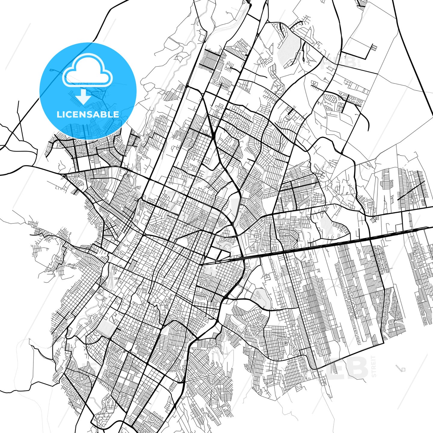 Vector PDF map of Saltillo, Mexico