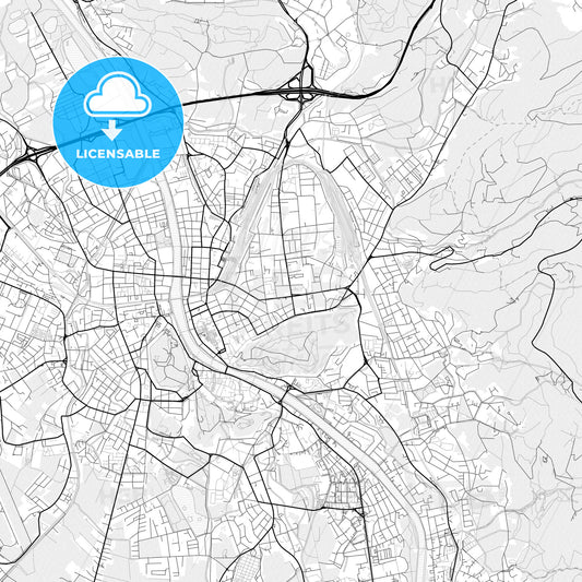 Vector PDF map of Salzburg, Austria