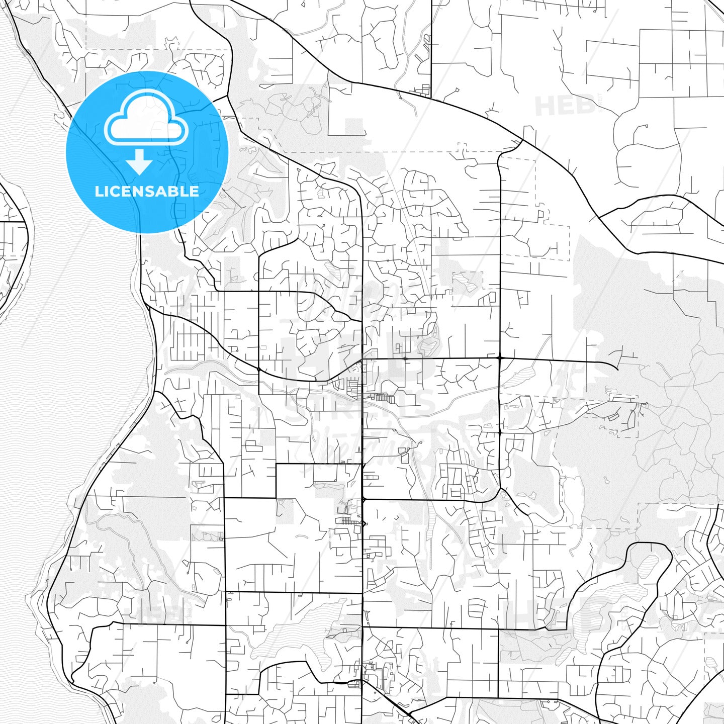 Vector PDF map of Sammamish, Washington, United States