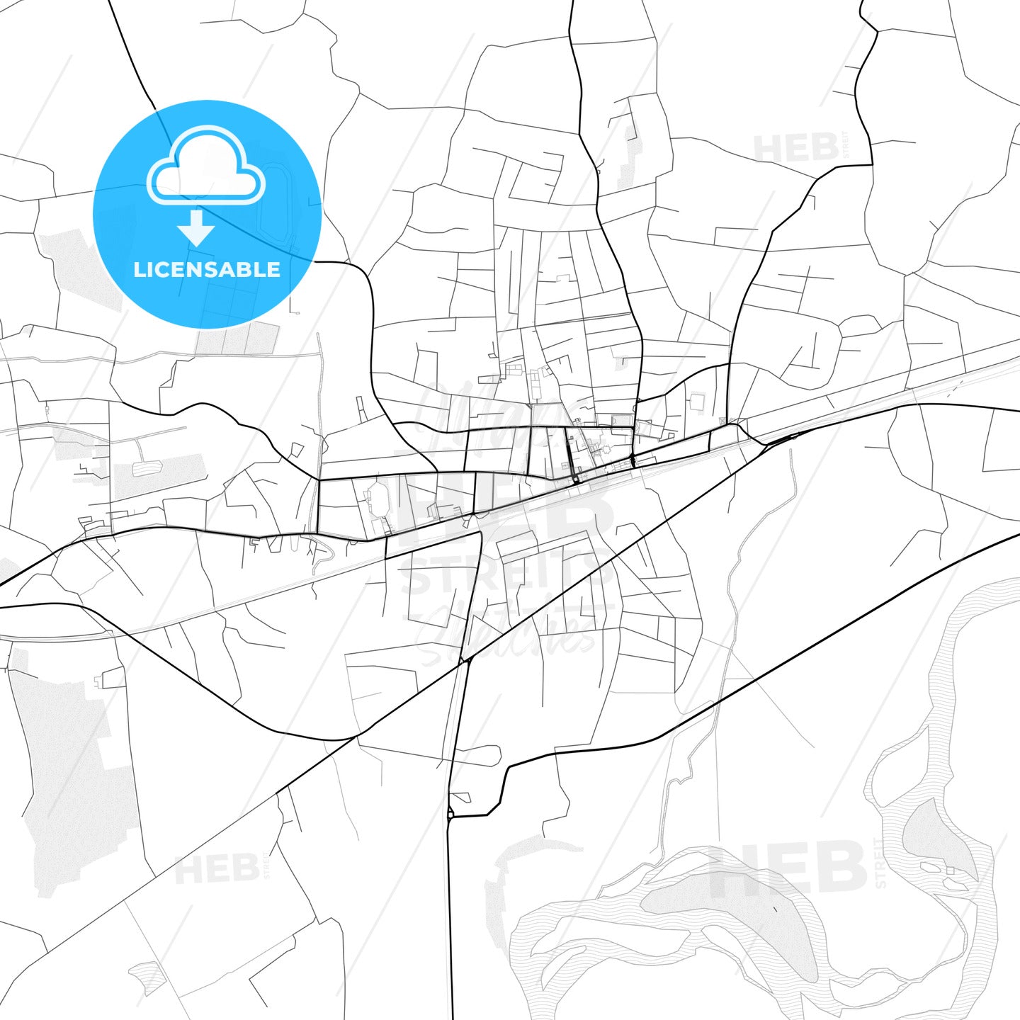 Vector PDF map of Samtredia, Georgia