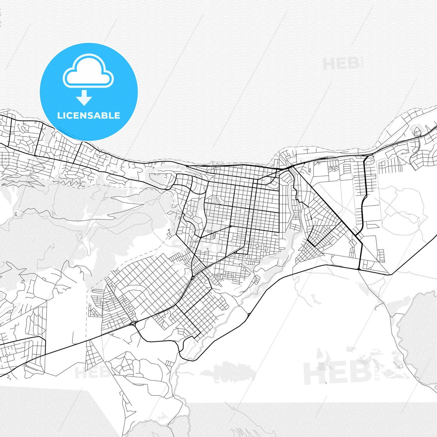 Vector PDF map of San Carlos de Bariloche, Argentina