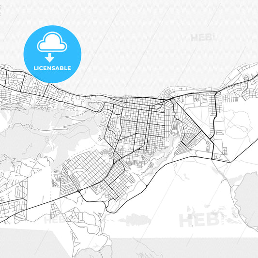 Vector PDF map of San Carlos de Bariloche, Argentina