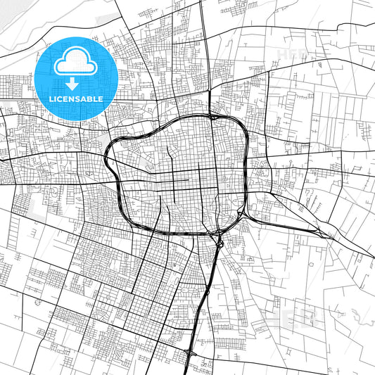 Vector PDF map of San Juan, Argentina