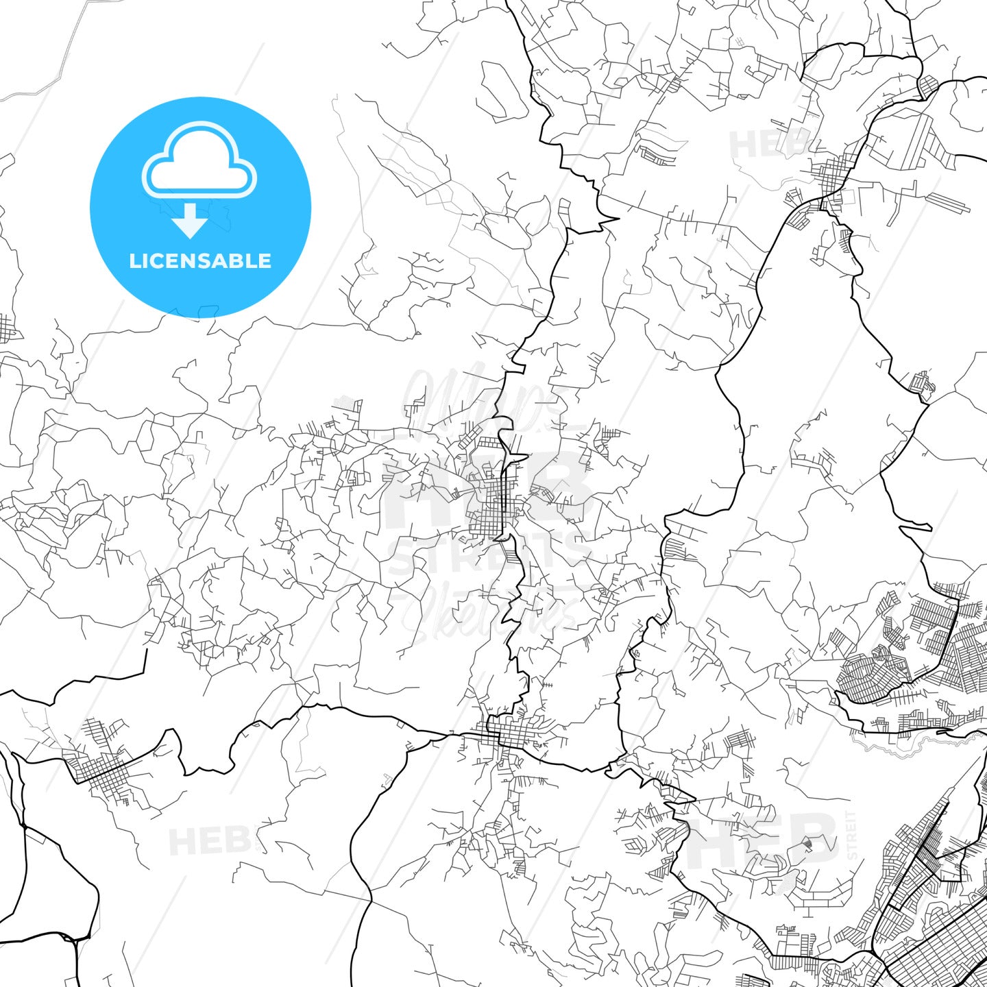 Vector PDF map of San Juan Sacatepéquez, Guatemala