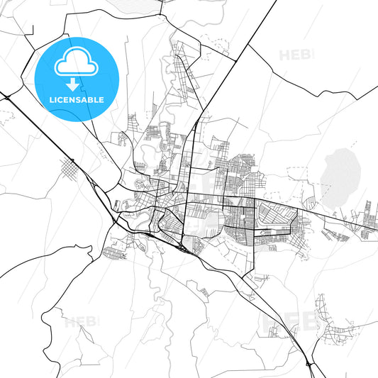 Vector PDF map of San Juan del Río, Mexico