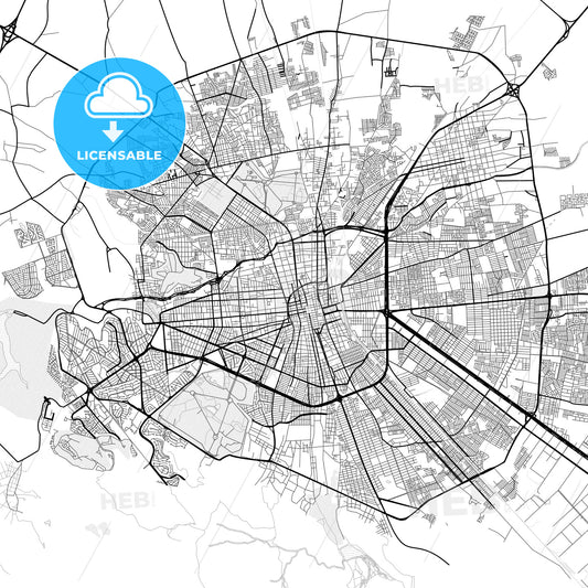 Vector PDF map of San Luis Potosí, Mexico