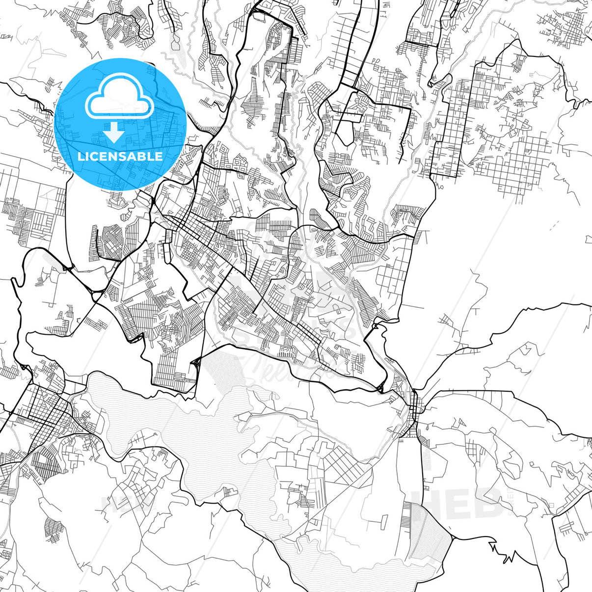 Vector PDF map of San Miguel Petapa, Guatemala - HEBSTREITS