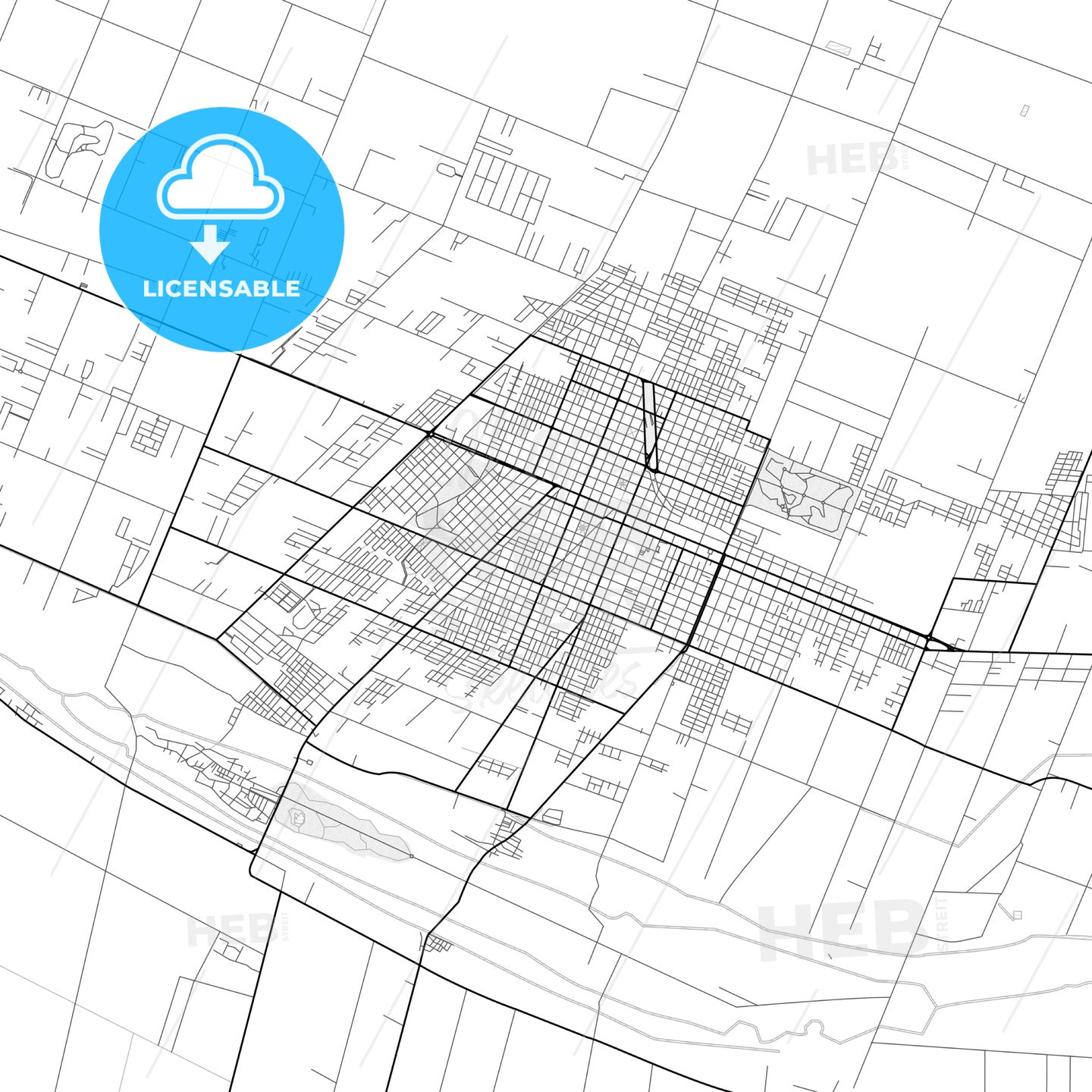 Vector PDF map of San Rafael, Argentina