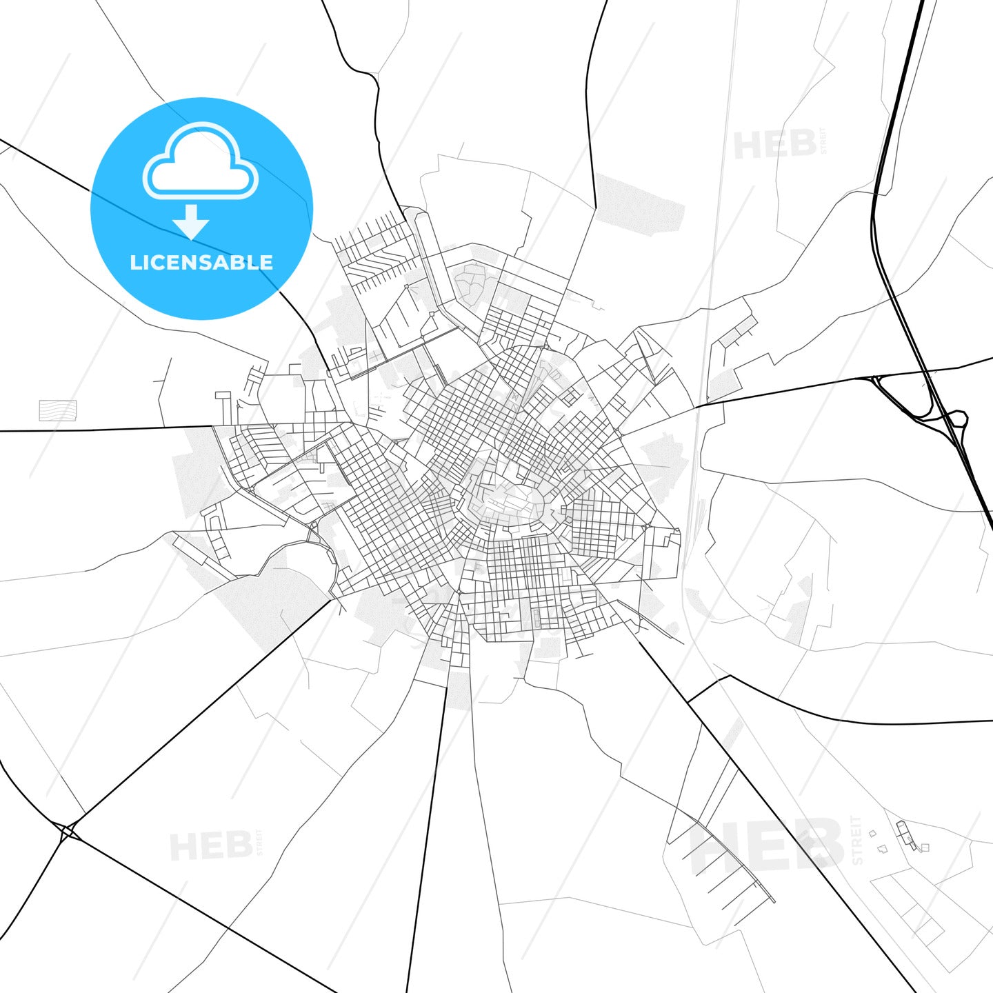 Vector PDF map of San Severo, Italy