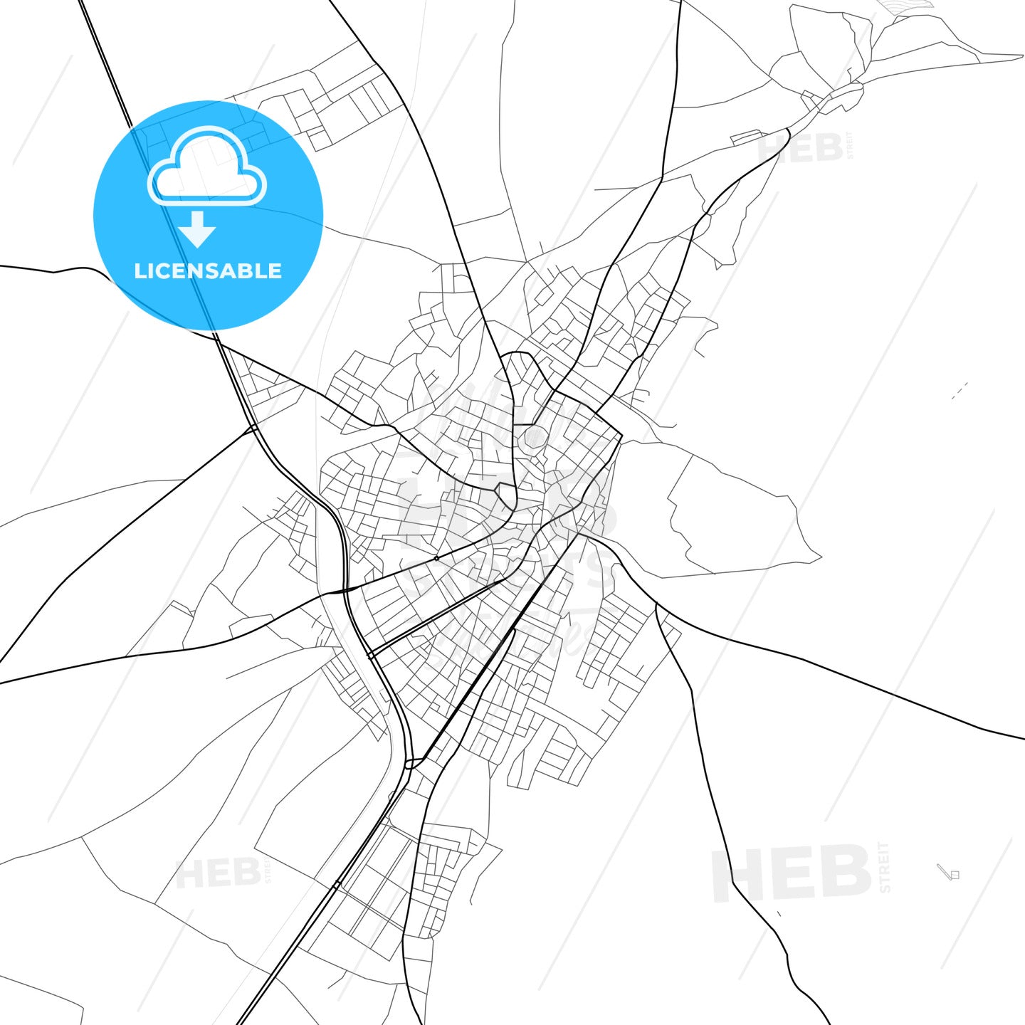 Vector PDF map of Sandıklı, Turkey