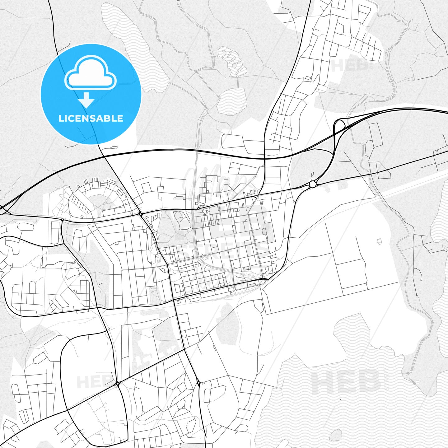 Vector PDF map of Sandviken, Sweden