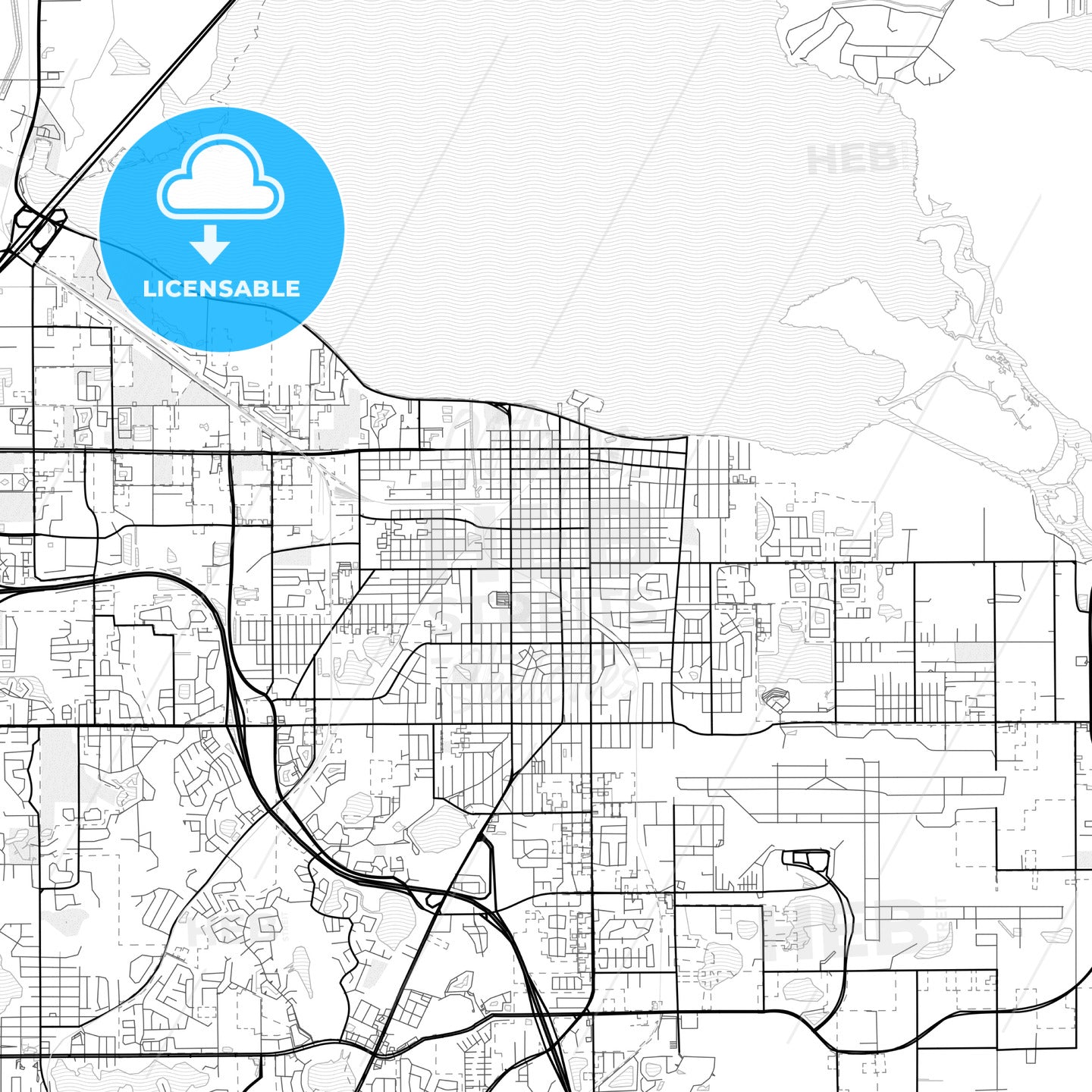 Vector Pdf Map Of Sanford, Florida, United States - Hebstreits