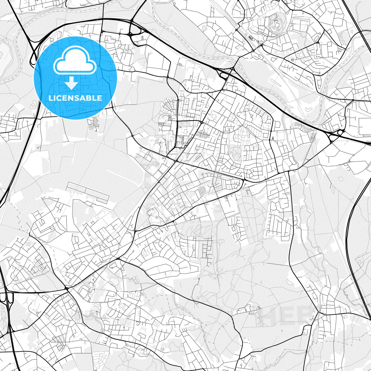 Vector PDF map of Sankt Augustin, Germany