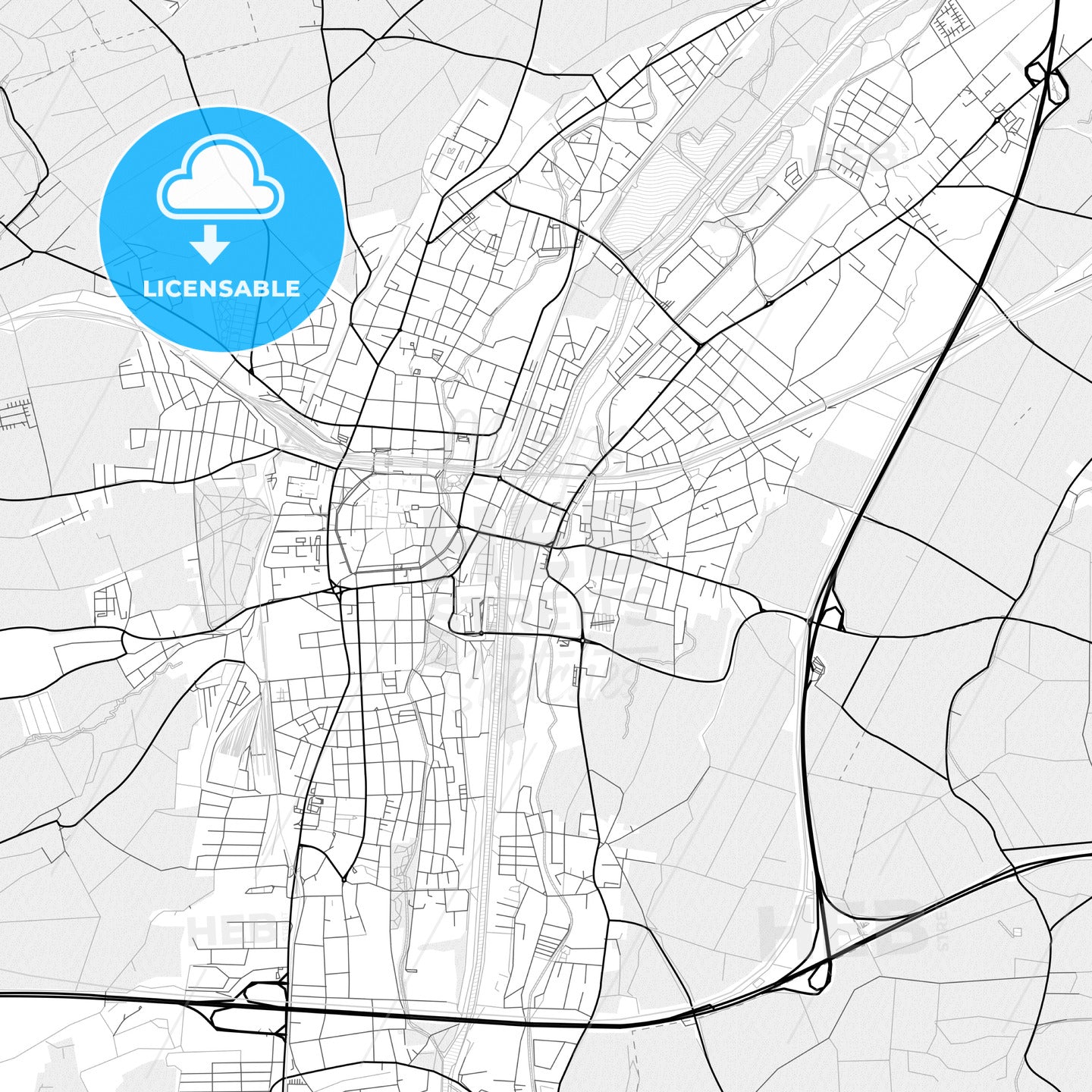 Vector PDF map of Sankt Pölten, Austria - HEBSTREITS