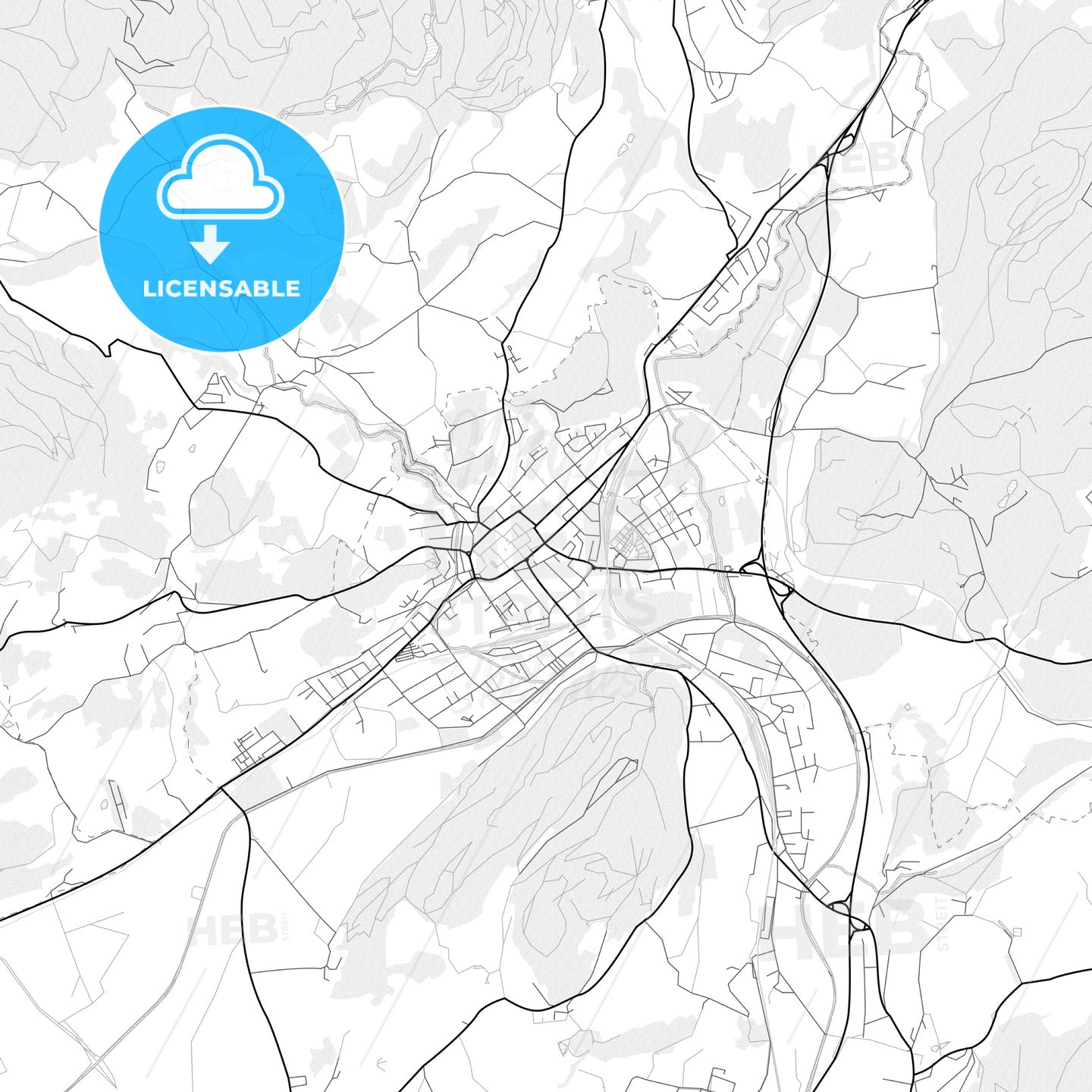 Vector PDF map of Sankt Veit an der Glan, Austria