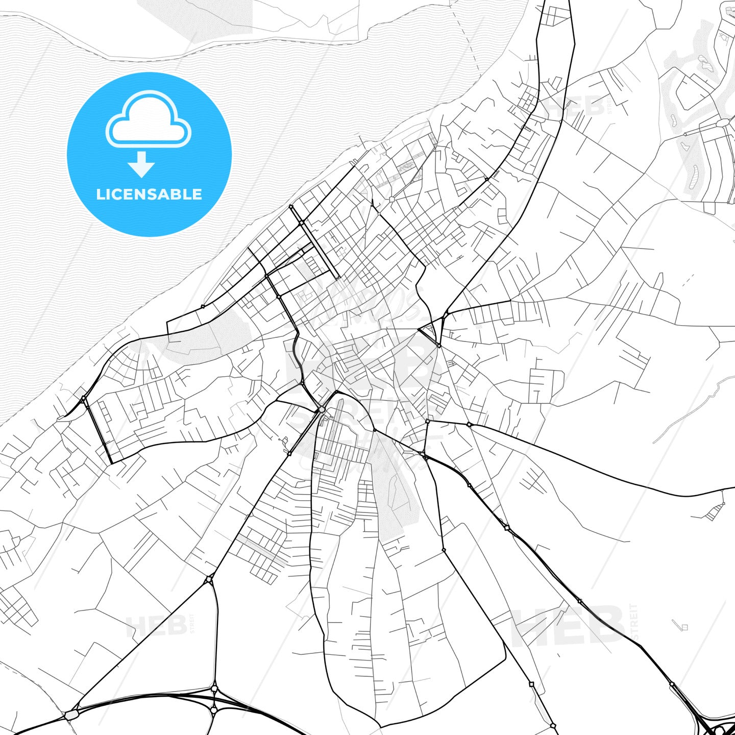 Vector PDF map of Sanlúcar de Barrameda, Spain