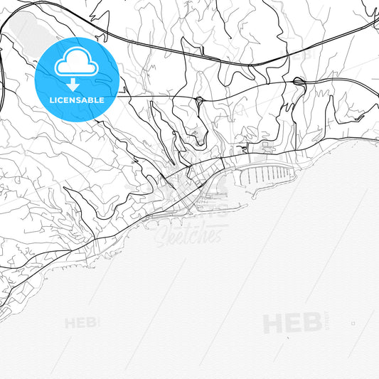 Vector PDF map of Sanremo, Italy