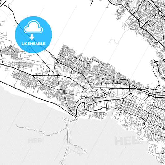 Vector PDF map of Santa Catarina, Mexico