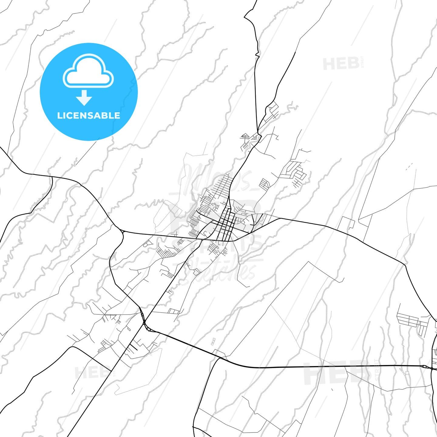Vector PDF map of Santa Lucía Cotzumalguapa, Guatemala