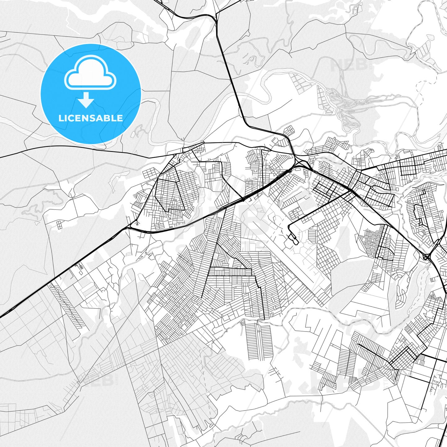 Vector PDF map of Santa Rita, Brazil