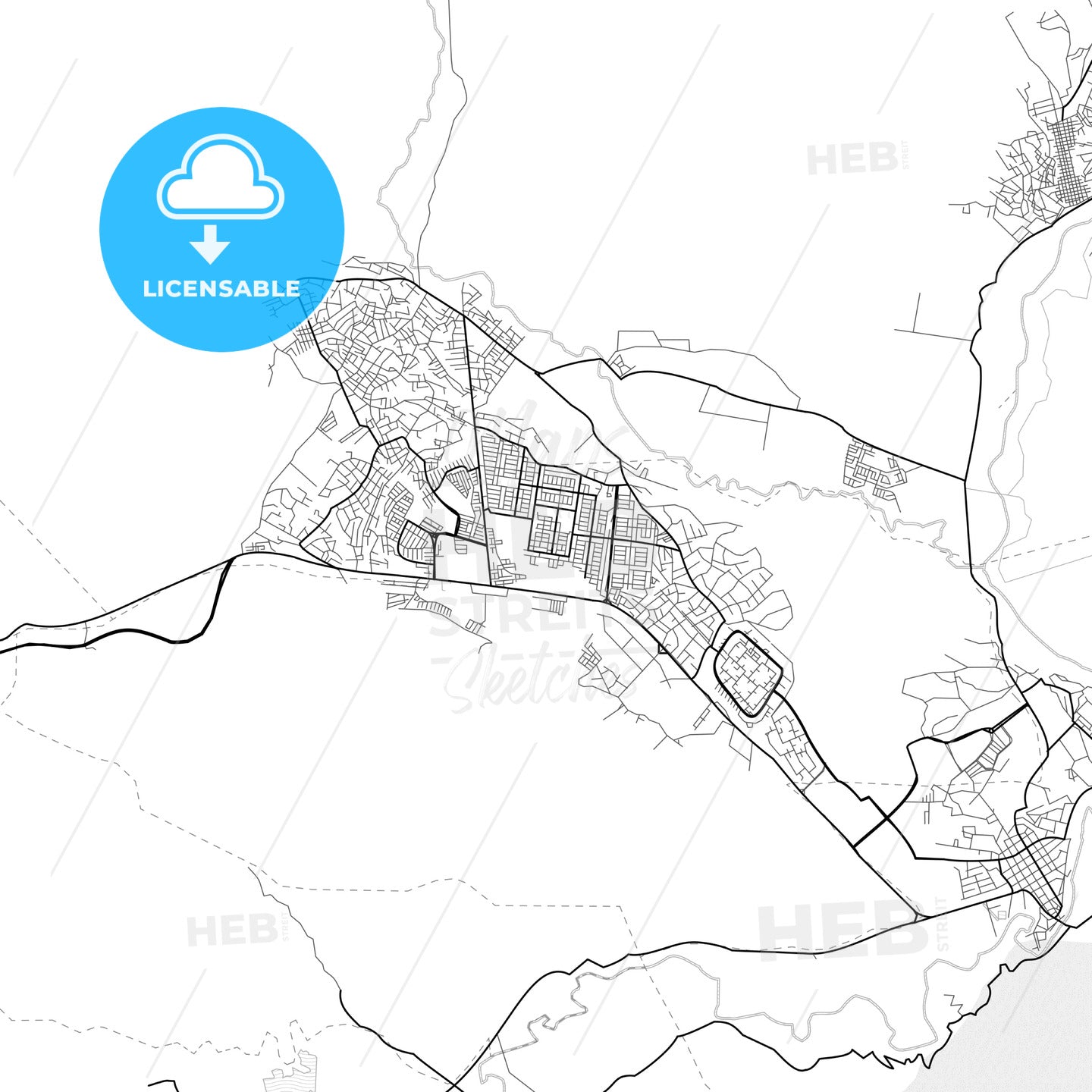 Vector PDF map of Santa Teresa del Tuy, Venezuela