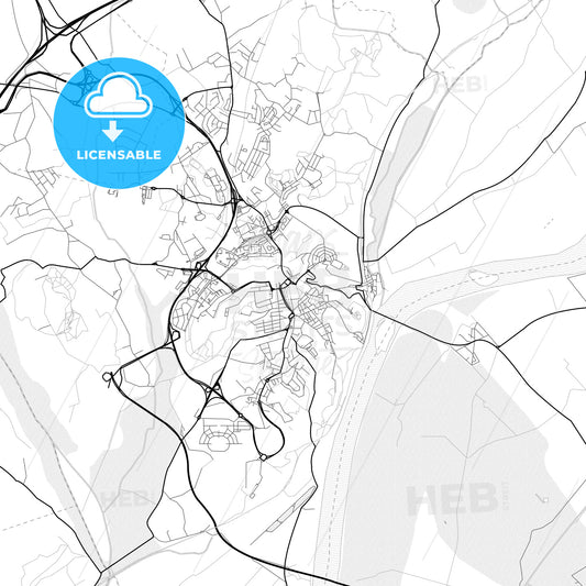 Vector PDF map of Santarém, Portugal