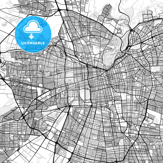 Vector PDF map of Santiago, Chile