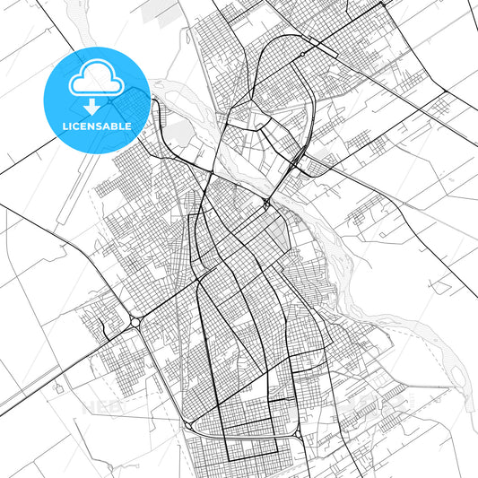 Vector PDF map of Santiago del Estero, Argentina