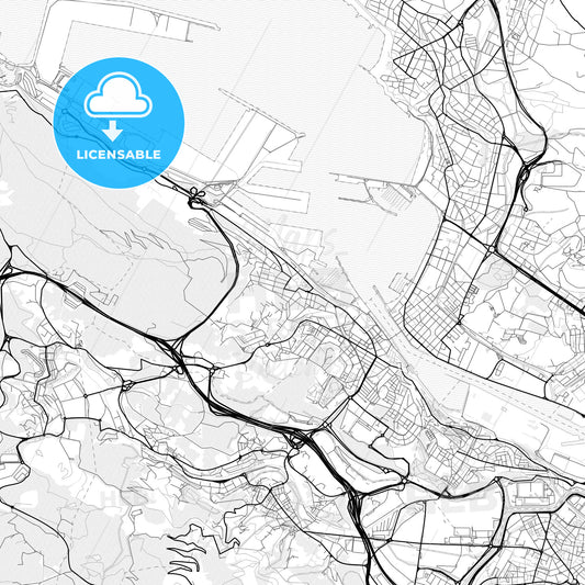 Vector PDF map of Santurtzi, Spain