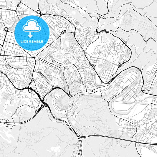 Vector PDF map of Santutxu, Spain