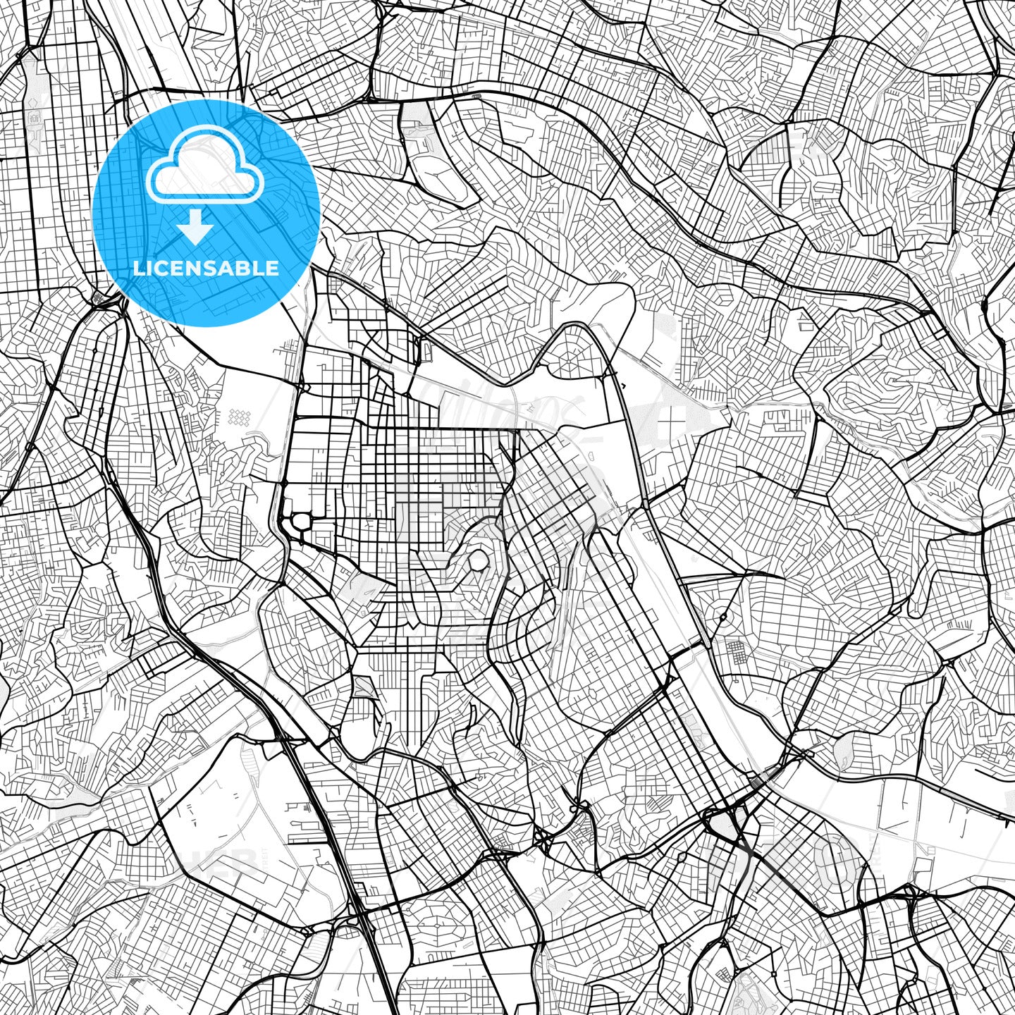 Vector PDF map of Sao Caetano do Sul, Brazil