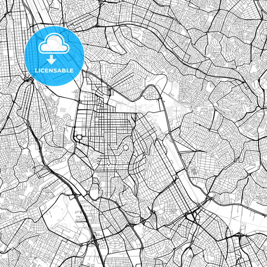 Vector PDF map of Sao Caetano do Sul, Brazil