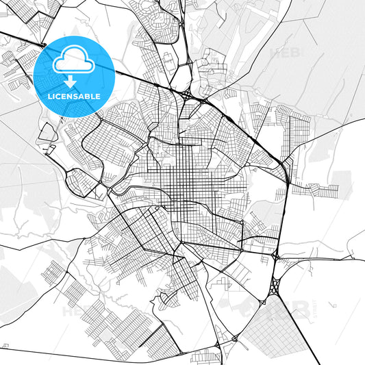 Vector PDF map of Sao Carlos, Brazil