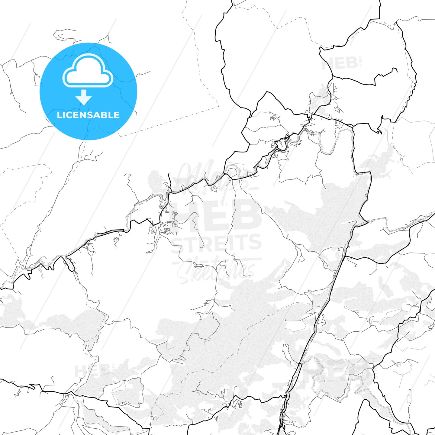 Vector PDF map of Sao Jose do Rio Preto, Brazil