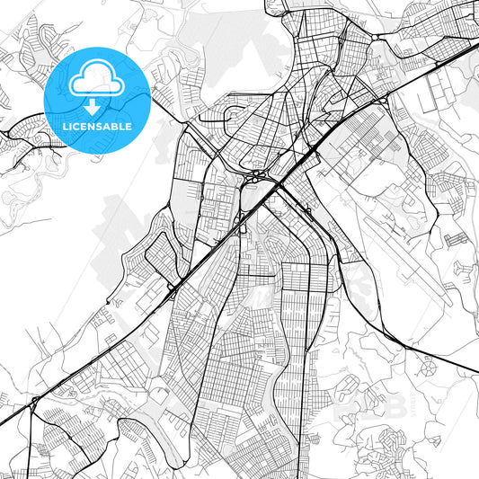 Vector PDF map of Sao Jose dos Campos, Brazil