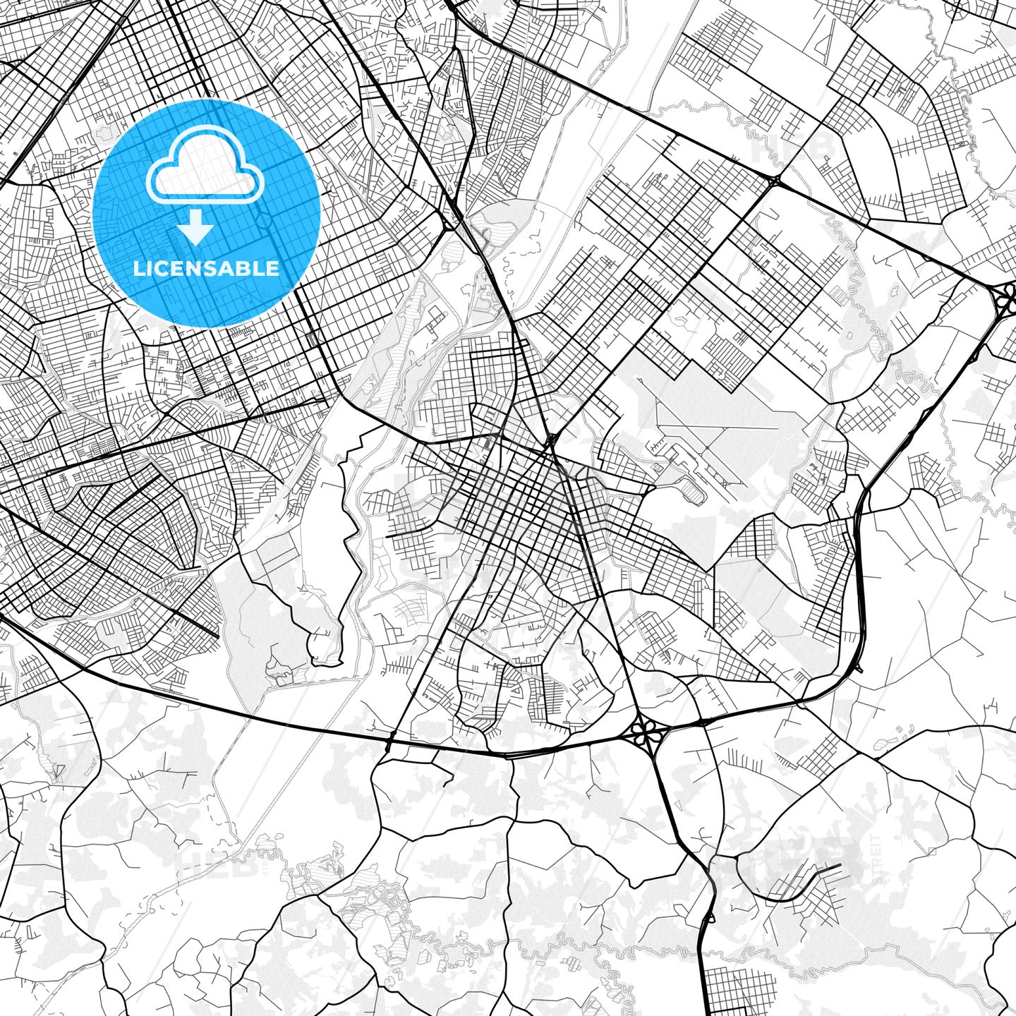 Vector PDF map of Sao Jose dos Pinhais, Brazil