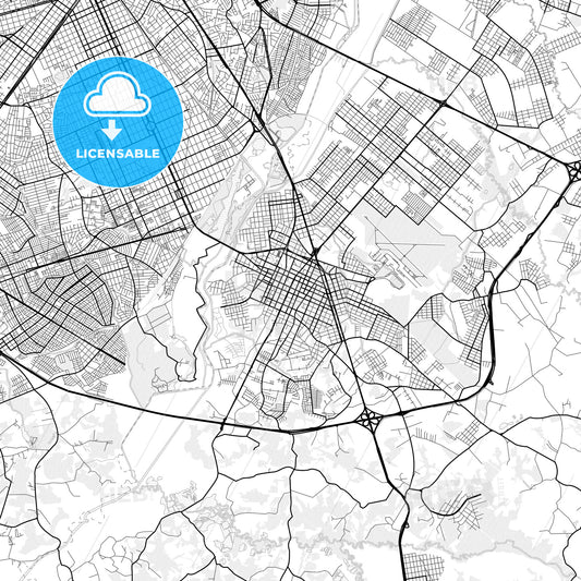 Vector PDF map of Sao Jose dos Pinhais, Brazil