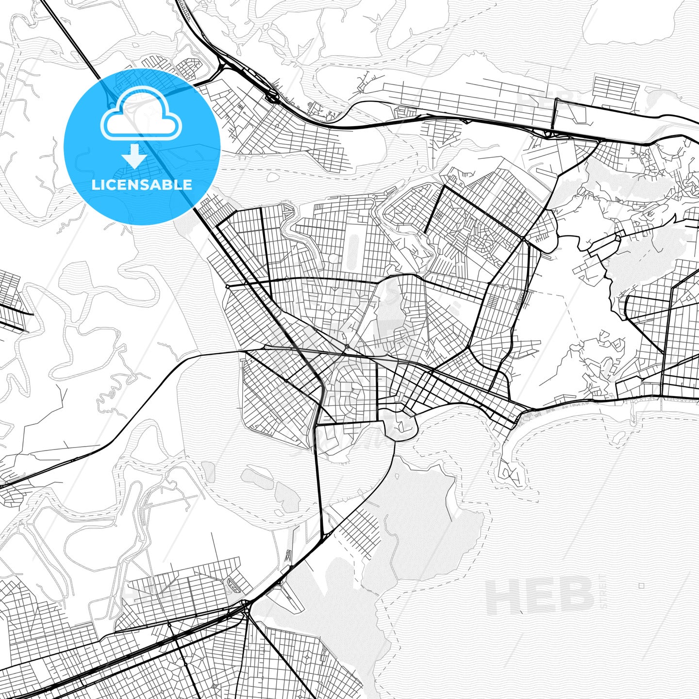 Vector PDF map of Sao Vicente, Brazil