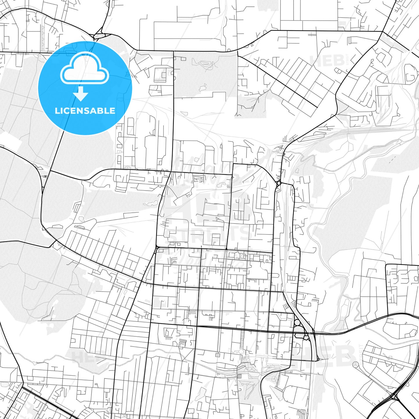 Vector PDF map of Saransk, Russia