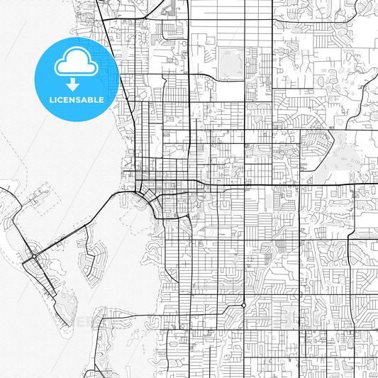 Vector PDF map of Sarasota, Florida, United States