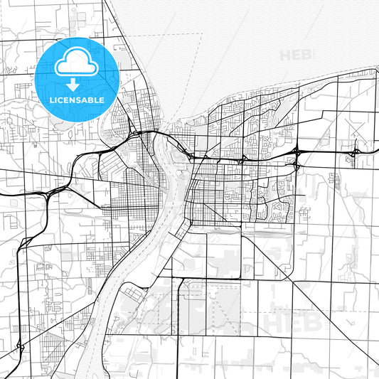 Vector PDF map of Sarnia, Canada