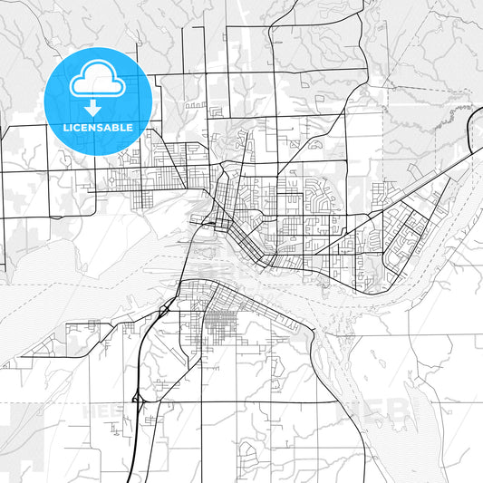 Vector PDF map of Sault Ste. Marie, Canada