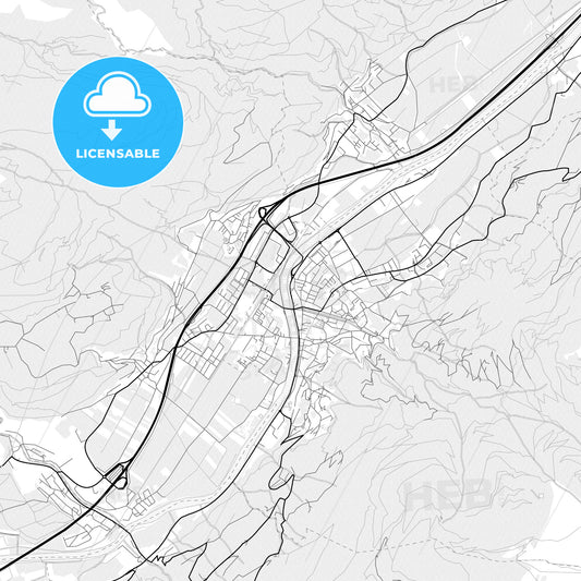 Vector PDF map of Schwaz, Austria