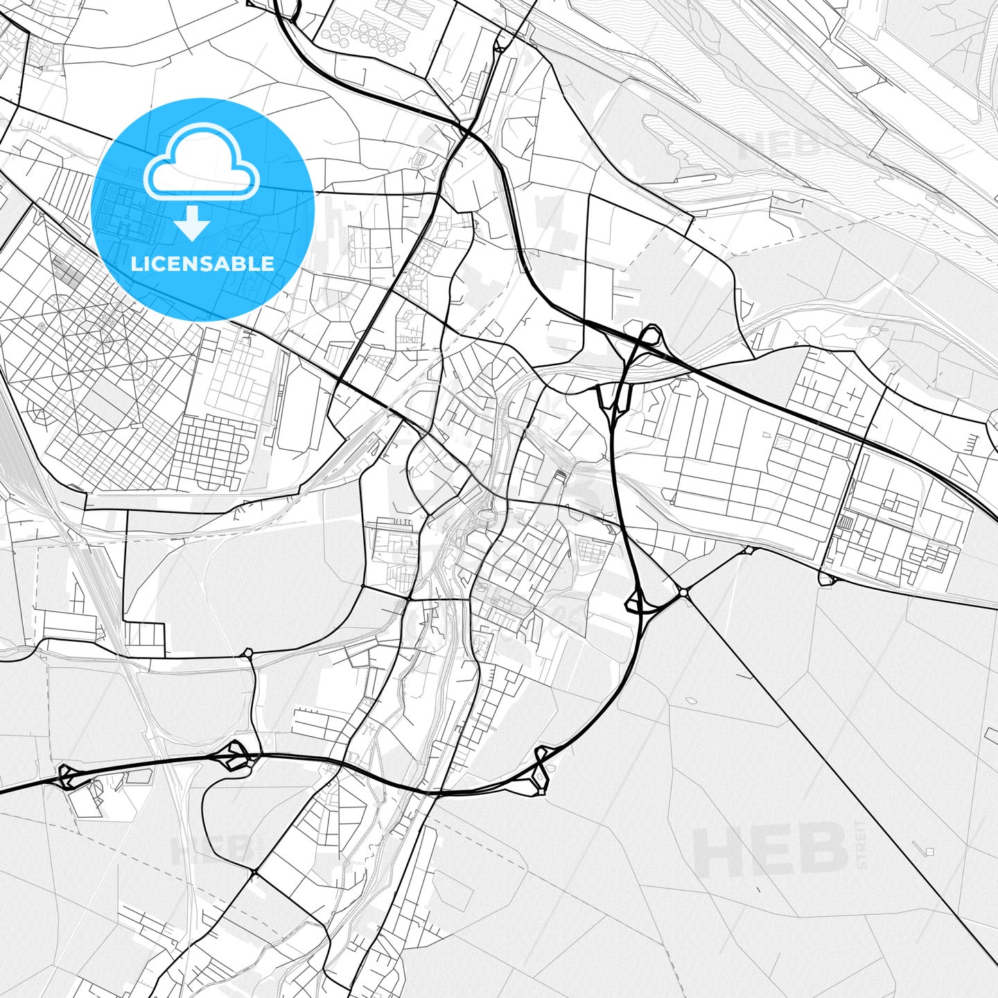 Vector PDF map of Schwechat, Austria