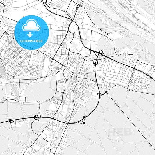 Vector PDF map of Schwechat, Austria