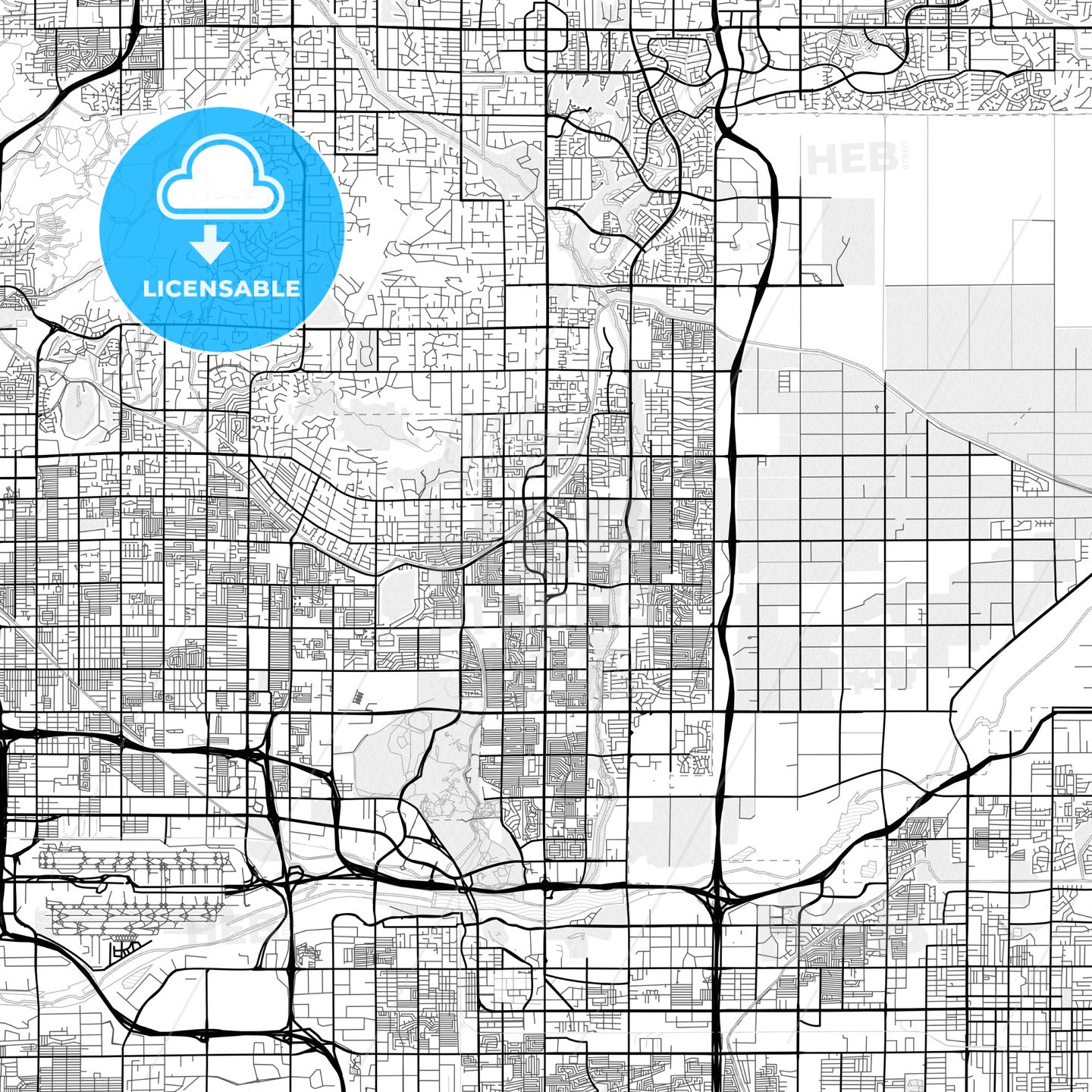 Vector PDF map of Scottsdale, Arizona, United States