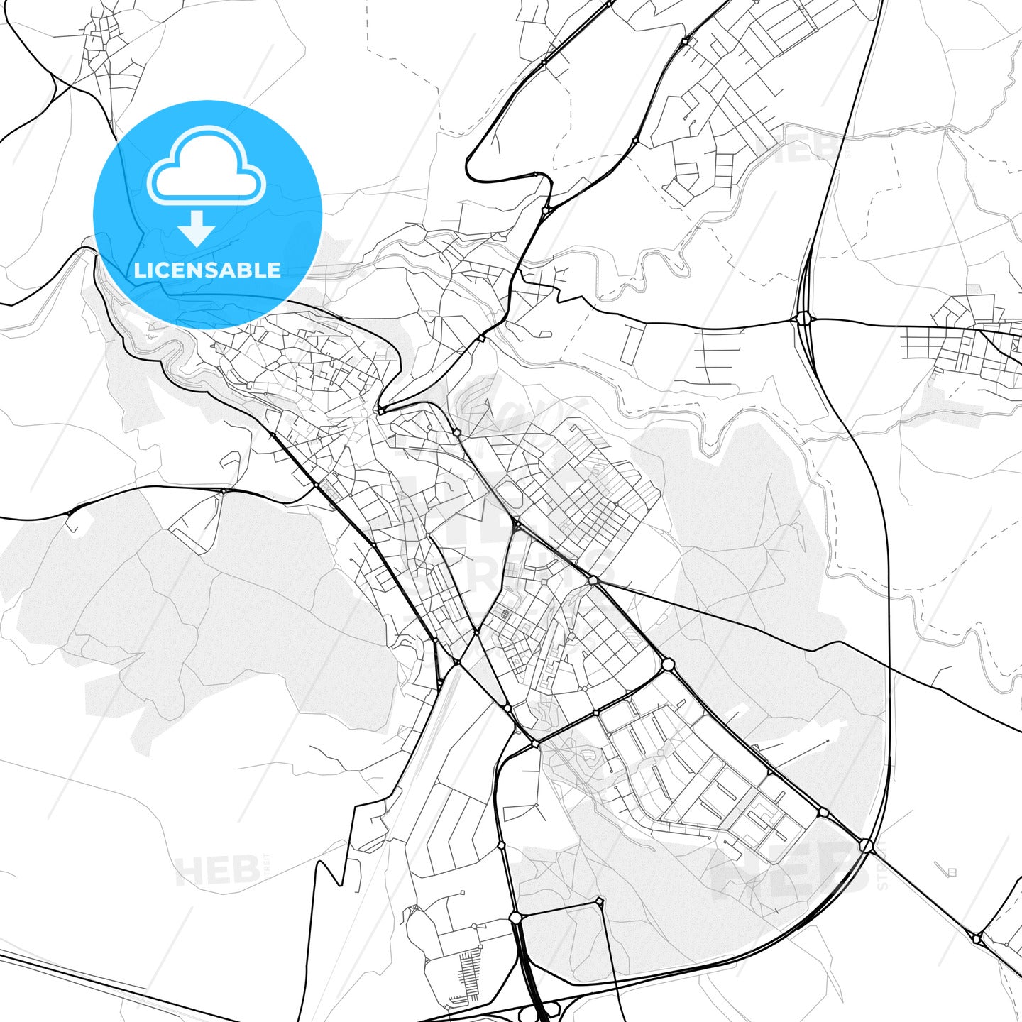 Vector PDF map of Segovia, Spain